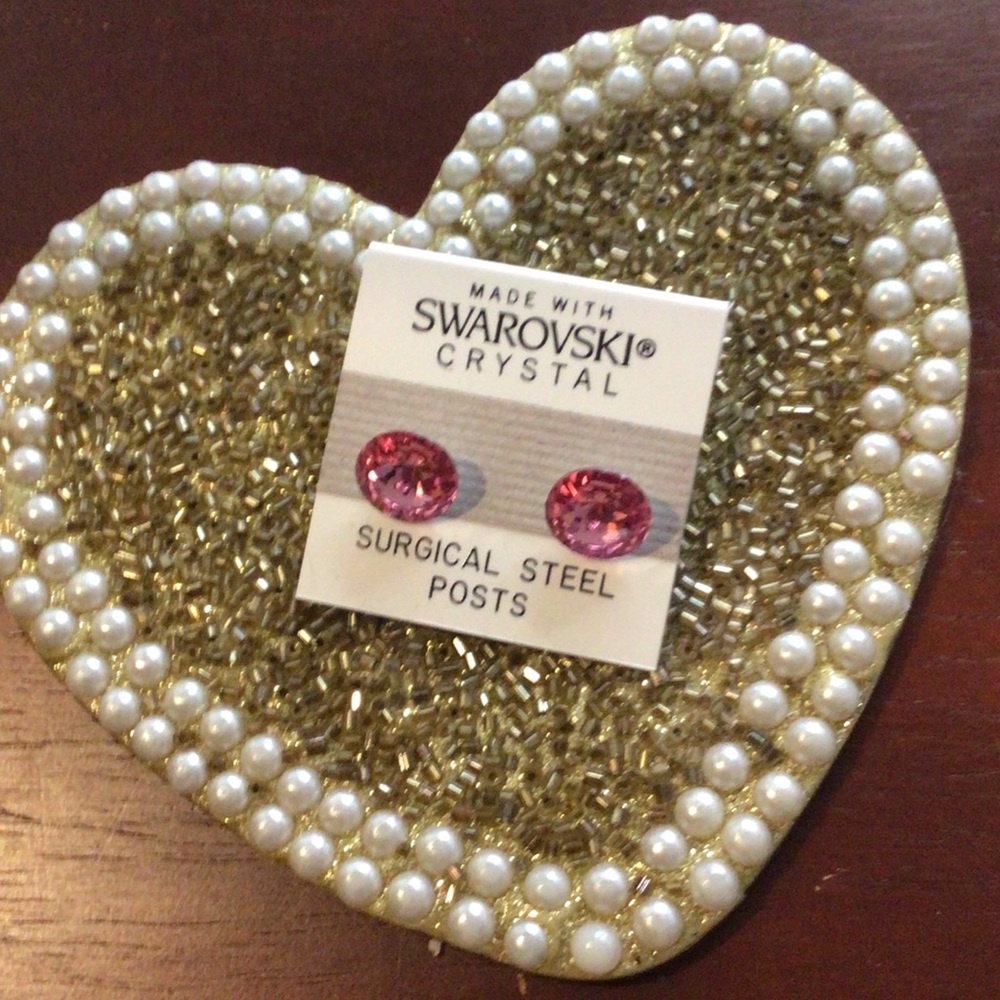 Swarovski Pink Crystal Stud Earrings